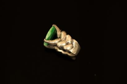 Silver ring min 800/°° with braided body...