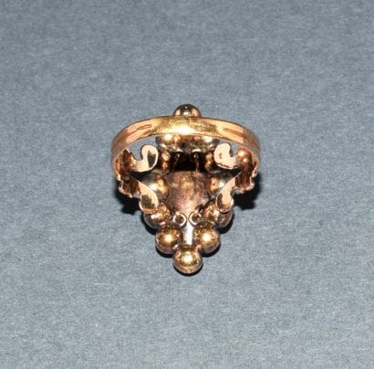 MARQUISE RING in 18K (750/°°) pink gold,...