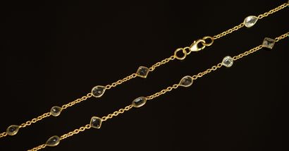 SAUTOIR in 925/°° gold-plated silver bridged...
