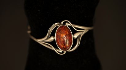 925/°° Art Nouveau silver BRACELET adorned...