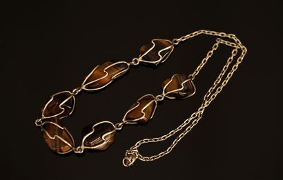 NECKLACE in silver min 800/°°, centered with...