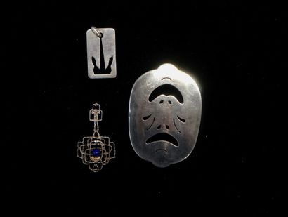 SET in silver min 800/°° comprising 3 PENDANTS:...