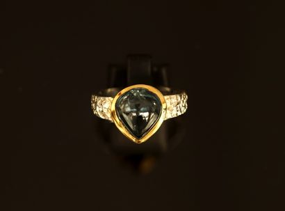 925/°° silver and gilt silver ring centered...
