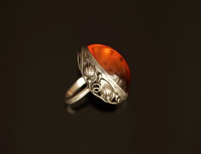 IMPORTANT 925‰ silver ring adorned with an...