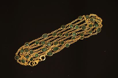 SAUTOIR in 925/°° gilt silver bridged with...