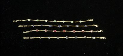 GOLDEN SILVER 925/°° SET comprising 4 BRACELETS...