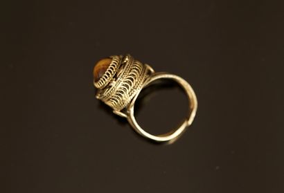 Adjustable ring in silver gilt min 800/°°,...
