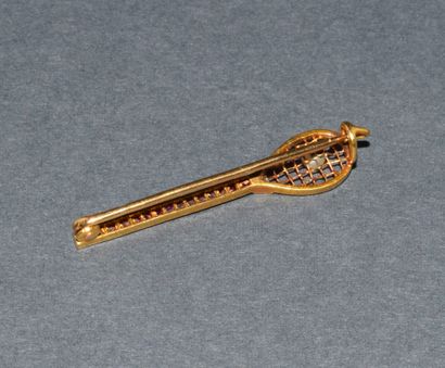 18K (750/°°) yellow gold BARRETTE brooch...