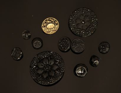 SET of various BUTTONS in jet or black g...