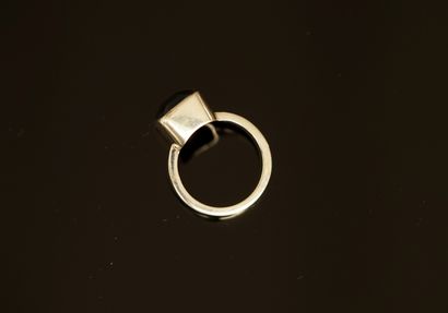 925/°° silver ring set with a rectangular...