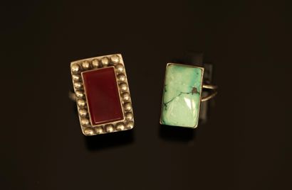 SET in 925/°° silver including: 2 rings with...
