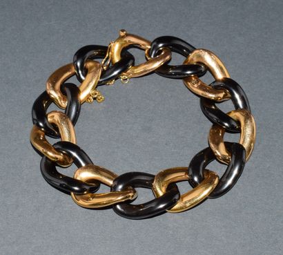 BRACELET in 18K (750/°°) yellow gold with...