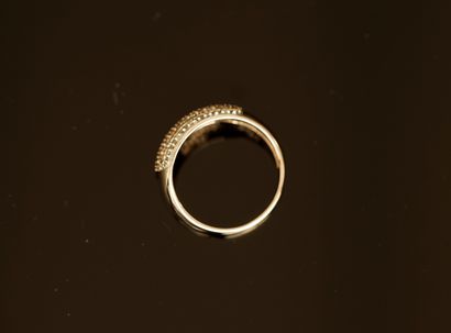 JONC PLAT ring in 14K (585/°°) yellow gold,...