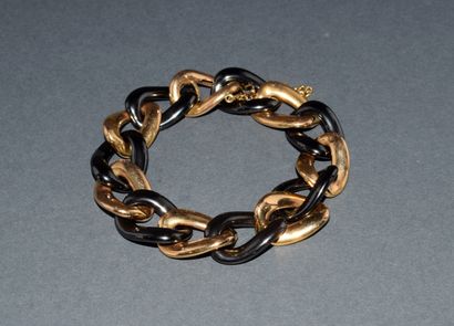 BRACELET in 18K (750/°°) yellow gold with...