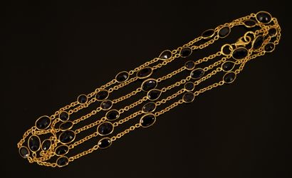 SAUTOIR in 925/°° gold-plated silver bridged...