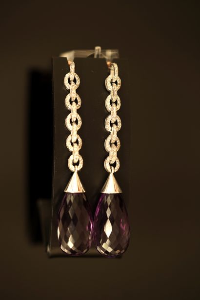 PAIR OF EARRINGS in 925/°° sterling silver...
