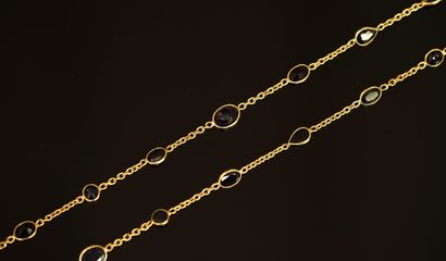 SAUTOIR in 925/°° gold-plated silver bridged...
