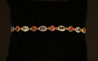 BRACELET in 925/°° gold-plated silver set...