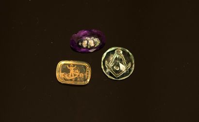 Glass or faceted stone SET engraved with...