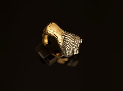 BAGUE en argent et argent doré 925/°° représentant...