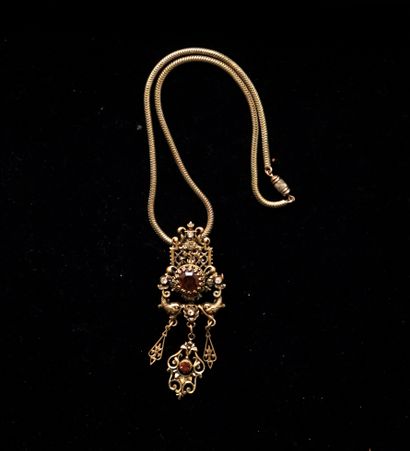 In the taste of WOLOCH - Gilded metal snake-mesh...