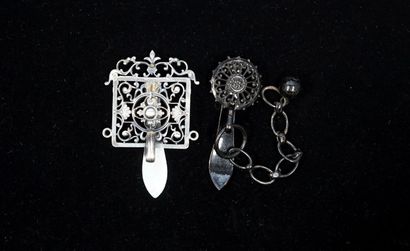 FANTAISIE - SET in silver-plated metal and...