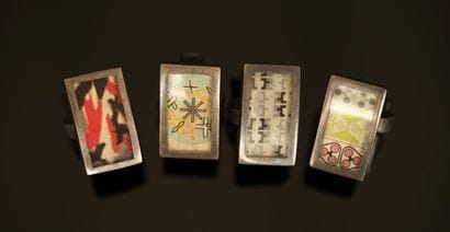FANTAISIE - SET in silver-plated metal consisting...