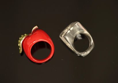 COURREGE - Transparent plexi ring with brand...