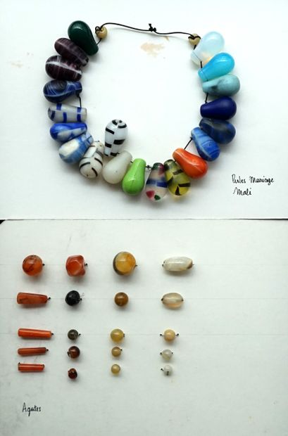 SET of multicolored glass wedding beads from...