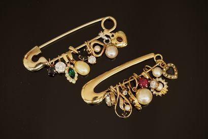 FANTAISIE - SET of 2 gold-plated metal 