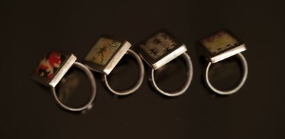 FANTAISIE - SET in silver-plated metal consisting...