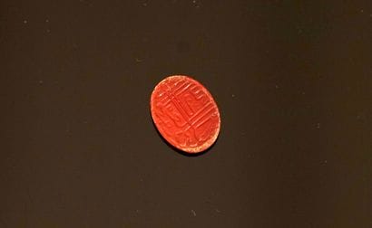 INTAILLE with kufic script on oval orange...