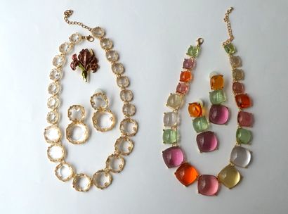 FANTAISIE - SET of 2 synthetic gold ornaments...