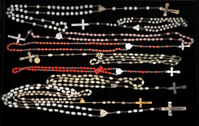 RELIGIOSA - SET in silver-plated metal, white...