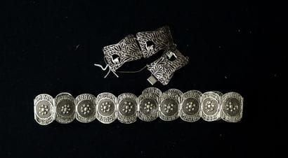 Silver-plated metal BELT composed of articulated...