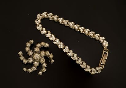 FANTAISIE - SET in silver-plated metal and...