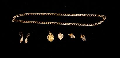 FANTAISIE - Gilded metal ENSEMBLE with imitation...