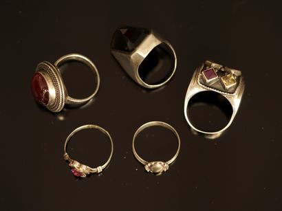 FANTAISIE - SET in silver-plated metal and...