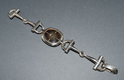 AZUR - Silver bracelet WATCH (925/°°) oval...