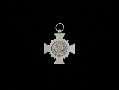 PENIN PONCET, Lyon - CROSS in white metal...