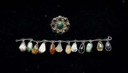SET in silver-plated metal including 1 BRACELET...