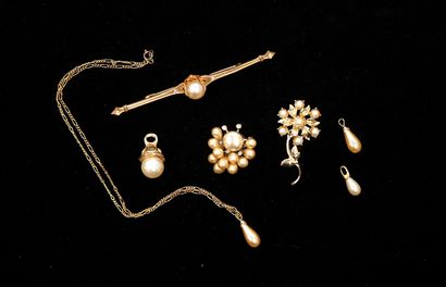 FANTAISIE - SET in gilded metal, imitation...