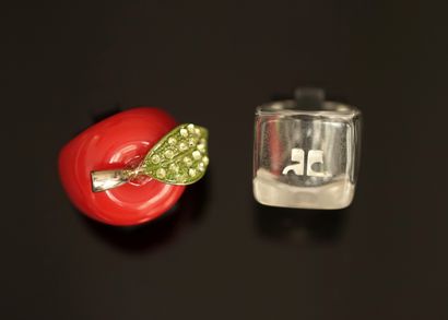 COURREGE - Transparent plexi ring with brand...