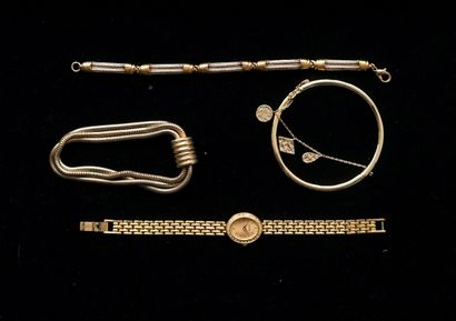 FANTAISIE - SET in gilded metal and steel...