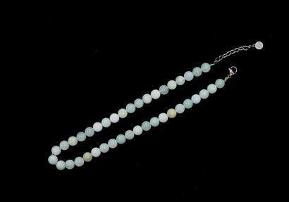 NECKLACE of celadon green (jadeite?) hardstone...