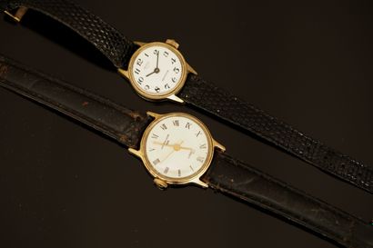 TIMEX and HEROT - 2 BRACELET WATCHES in gilt...