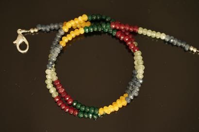 NECKLACE with faceted rounds of calibrated...