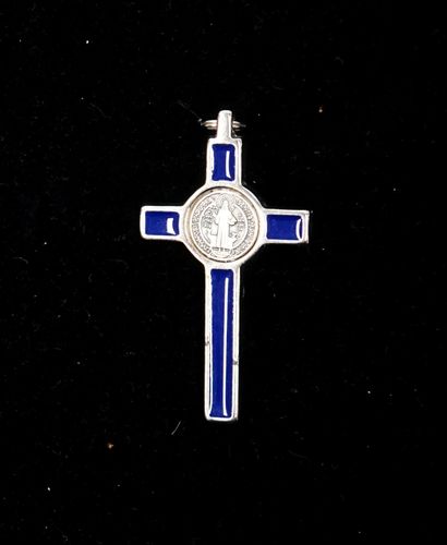 FANTAISIE - IMPORTANT CROSS in white metal...
