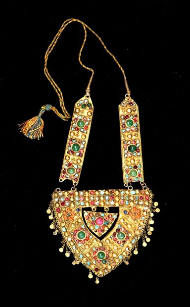 Gilded metal NECKLACE with rectangular elements...