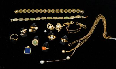FANTAISIE - Gilded metal set with imitation...